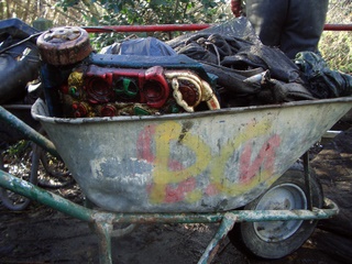 wheelbarrow of rubbish